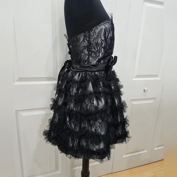 Dolls Kill Goth Gray Black Lace Unholy Mystical Transformation Mini Dress S - Picture 4 of 6